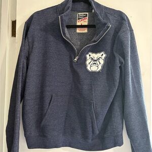 Butler University League Men's Heathered Blue Zip-Up Sweater